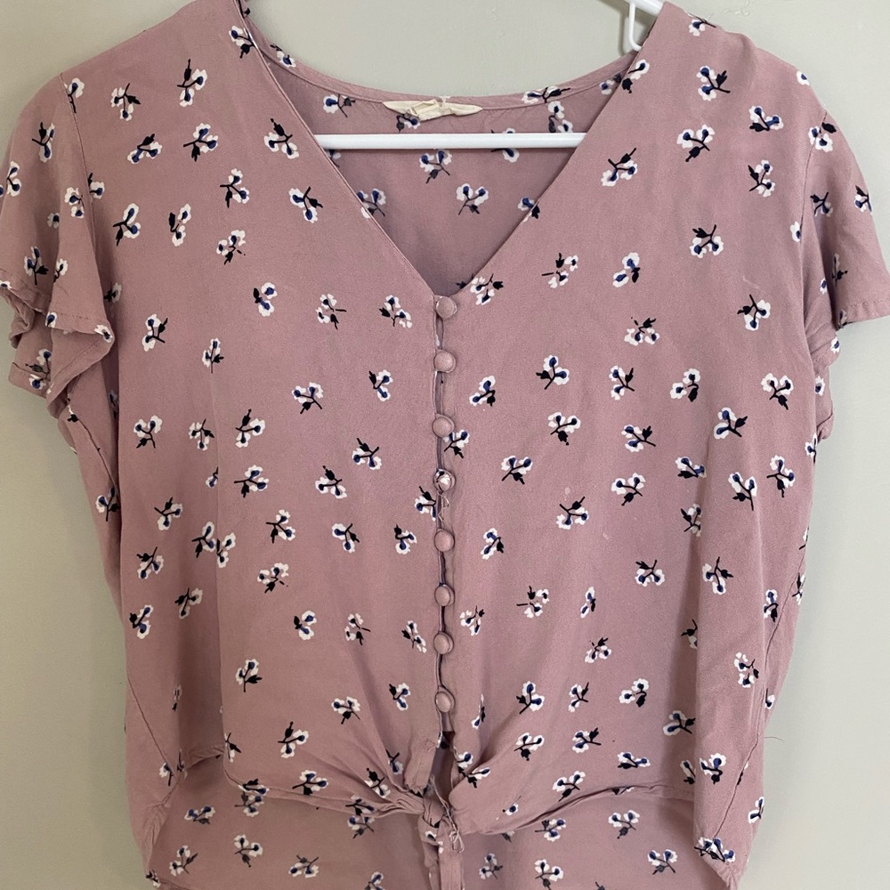 Button down cropped shirt